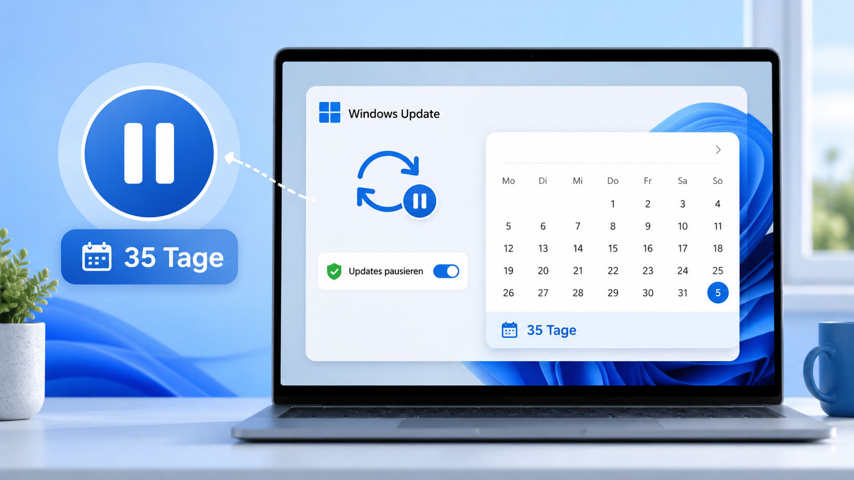 Windows 11: Updates lassen sich künftig immer wieder 35 Tage pausieren