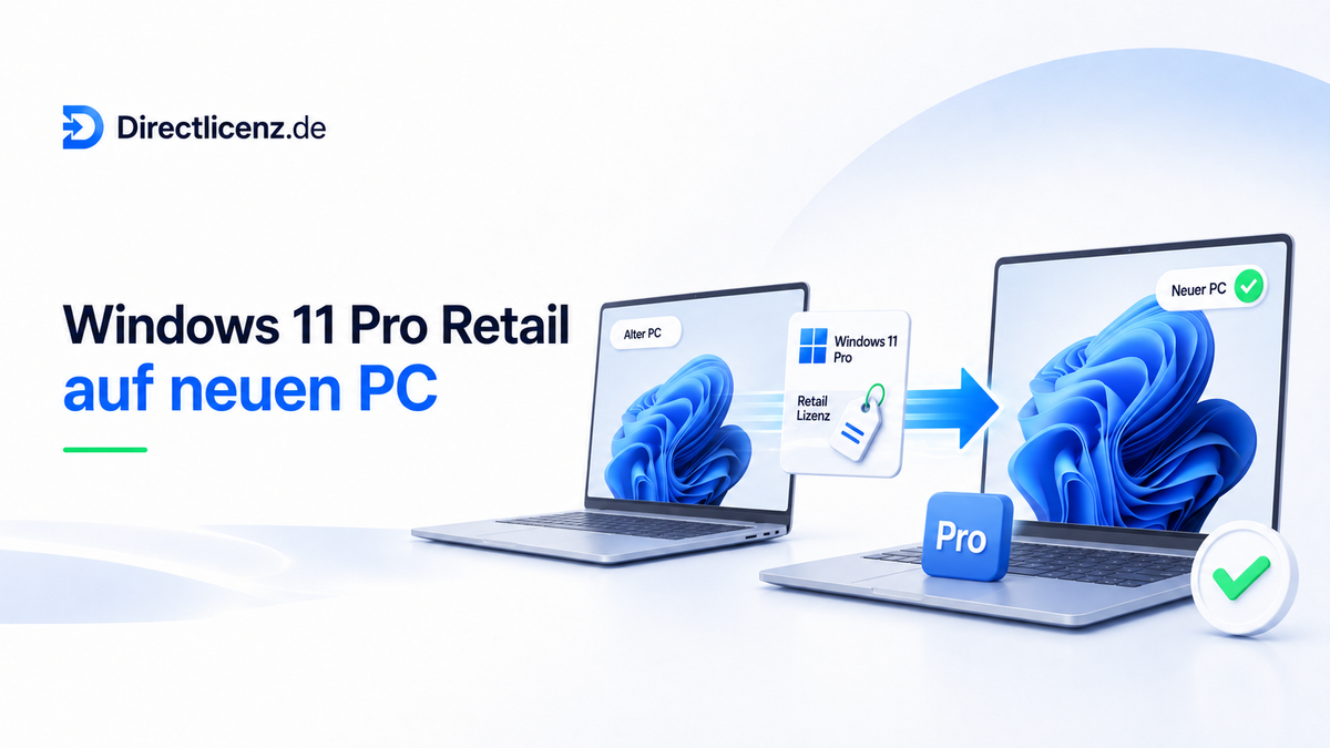 Windows 11 Pro Retail Lizenz auf einen neuen Computer übertragen