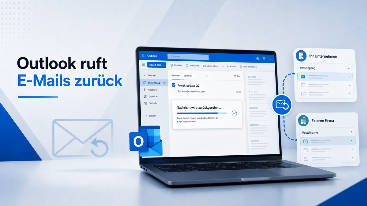 Outlook kann E-Mails künftig auch bei anderen Unternehmen zurückrufen